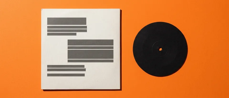 The back of a record sleeve with blank credit lines
