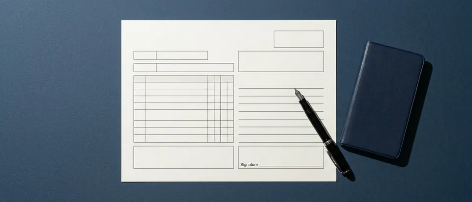 A blank appeal form with a pen